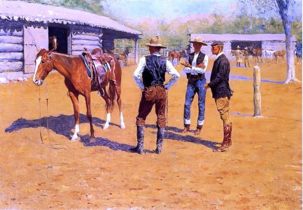 Buying Polo Ponies in the West by Frederic Remington - Hand-Painted Oil Painting on Canvas Fashion