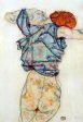 Woman Undressing by Egon Schiele - Hand-Painted Oil Painting on Canvas Fashion