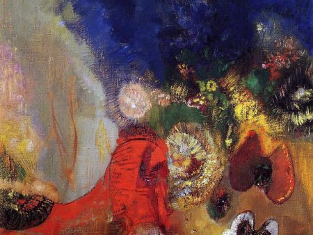 The Red Sphinx by Odilon Redon - Hand-Painted Oil Painting on Canvas Online now