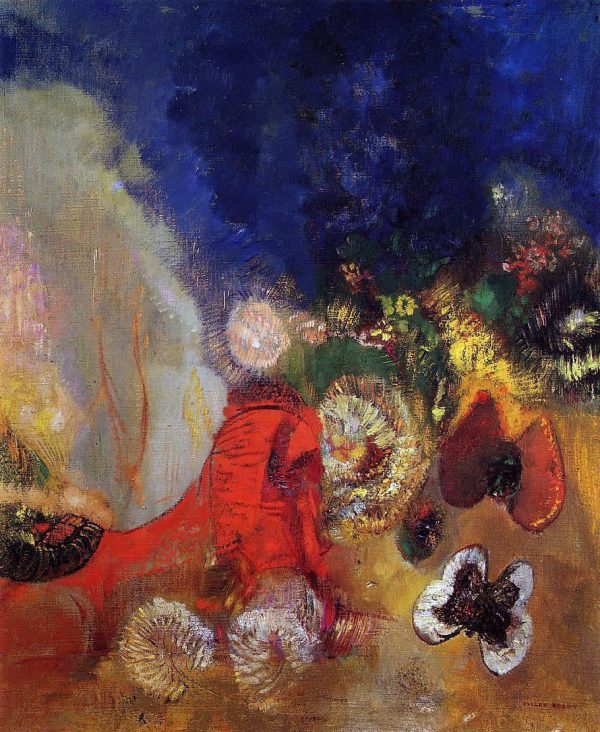 The Red Sphinx by Odilon Redon - Hand-Painted Oil Painting on Canvas Online now