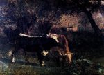 Vaches A L Abreuvoir by Constant Troyon - Hand-Painted Oil Painting on Canvas Sale