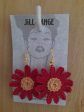 Whero Red Cosmos Crochet Earrings Online Sale