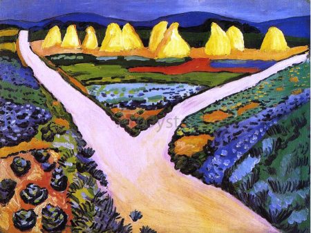 Vegetable Fields by August Macke - Hand-Painted Oil Painting on Canvas For Cheap