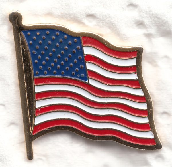 je-162  Waving USA Flag Pin on Sale