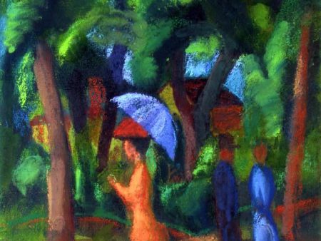 Walking in the Park by August Macke - Hand-Painted Oil Painting on Canvas Supply