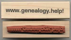 www.genealogy.help! rubber stamp Supply