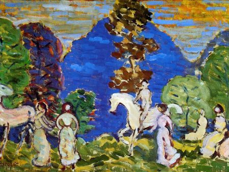 Rider against Blue Hills by Maurice Prendergast - Hand-Painted Oil Painting on Canvas Supply