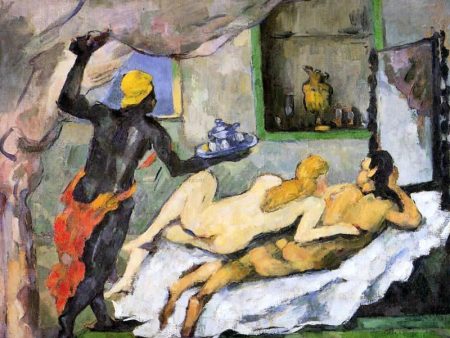 Afternoon in Naples with a Black Servant by Paul Cezanne - Hand-Painted Oil Painting on Canvas on Sale