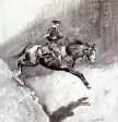 The Bell-Mare Over a Bad Place by Frederic Remington - Hand-Painted Oil Painting on Canvas Online now