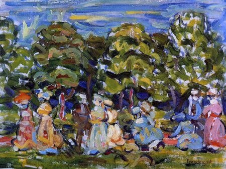 Summer in the Park by Maurice Prendergast - Hand-Painted Oil Painting on Canvas For Cheap