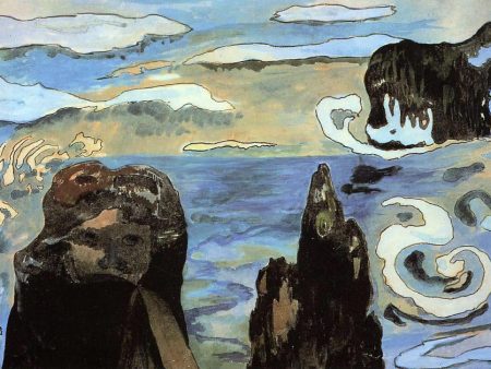 At the Black Rocks (also known as Rocks by the Sea) by Paul Gauguin - Hand-Painted Oil Painting on Canvas on Sale