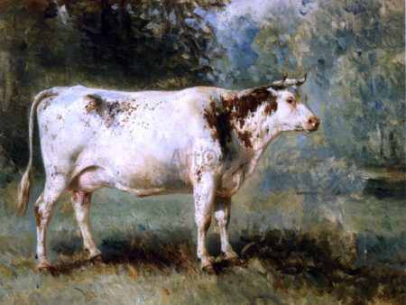 A Cow in a Landscape by Constant Troyon - Hand-Painted Oil Painting on Canvas Online Hot Sale