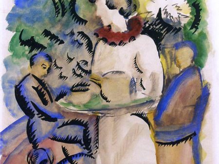 Afternoon in the Garden by August Macke - Hand-Painted Oil Painting on Canvas Online Sale