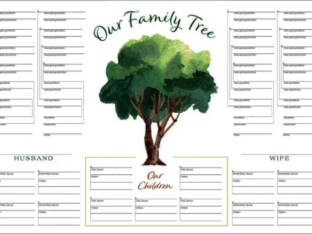 Watercolor 6 Generation Pedigree Chart Supply