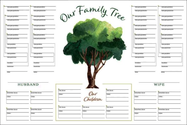 Watercolor 6 Generation Pedigree Chart Supply