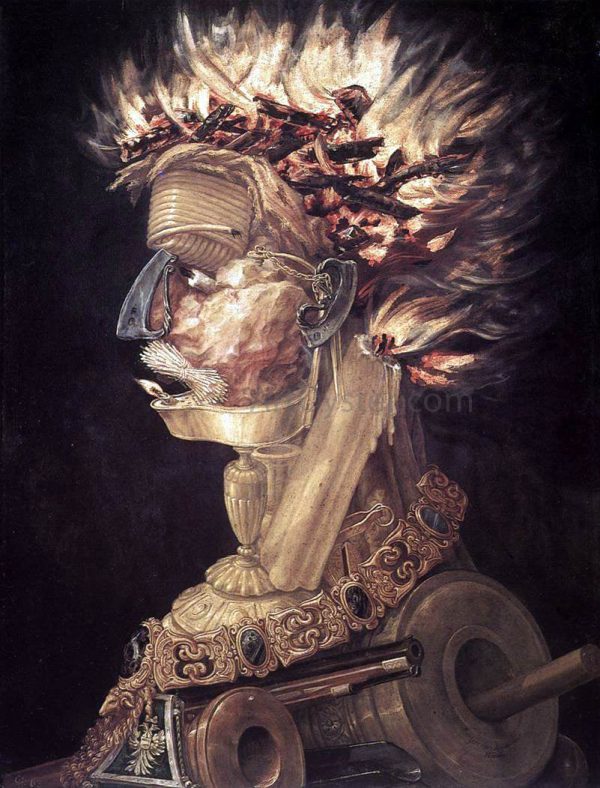 The Fire by Giuseppe Arcimboldo - Hand-Painted Oil Painting on Canvas For Discount