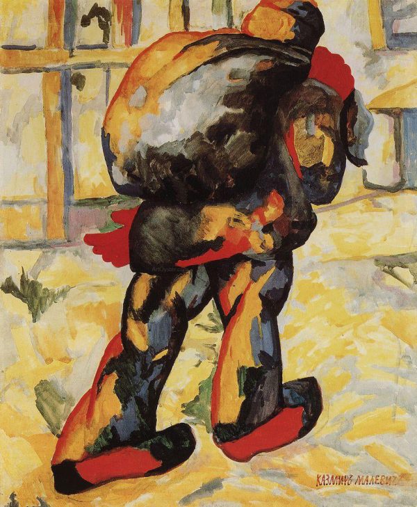 The Man with the Bag by Kazimir Malevich - Hand-Painted Oil Painting on Canvas on Sale