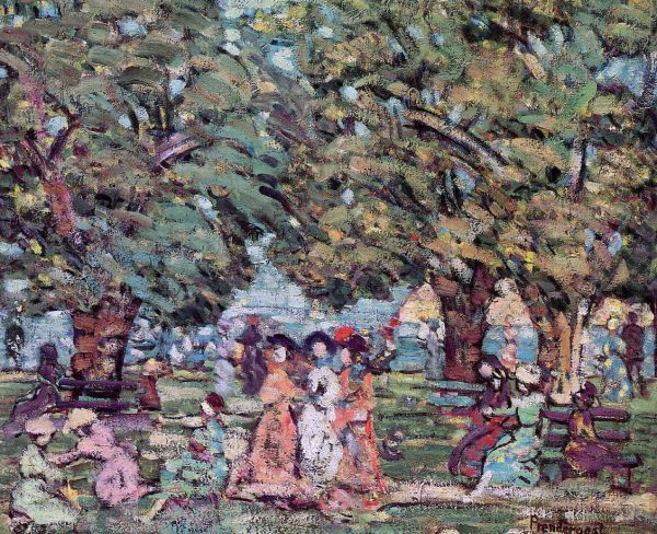 Under the Trees by Maurice Prendergast - Hand-Painted Oil Painting on Canvas For Cheap