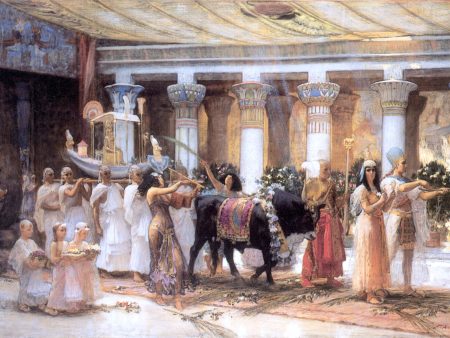 The Procession of the Sacred Bull Anubis by Frederick Arthur Bridgman - Hand-Painted Oil Painting on Canvas Online