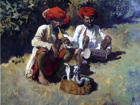 The Snake Charmers, Bombay by Edwin Lord Weeks - Hand-Painted Oil Painting on Canvas Sale