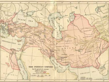 500 BC Map of the Persian Empire For Discount