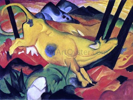 The Yellow Cow by Franz Marc - Hand-Painted Oil Painting on Canvas For Sale