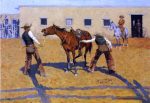 His First Lesson by Frederic Remington - Hand-Painted Oil Painting on Canvas Cheap