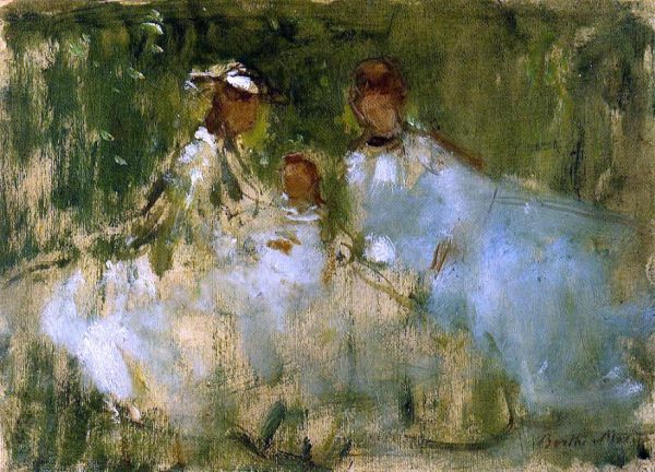 Women and Little Girls in a Natural Setting by Berthe Morisot - Hand-Painted Oil Painting on Canvas Sale