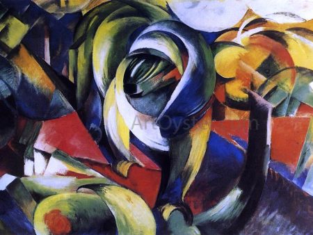 The Mandrill by Franz Marc - Hand-Painted Oil Painting on Canvas Online now