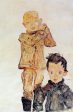 Two Boys by Egon Schiele - Hand-Painted Oil Painting on Canvas Supply