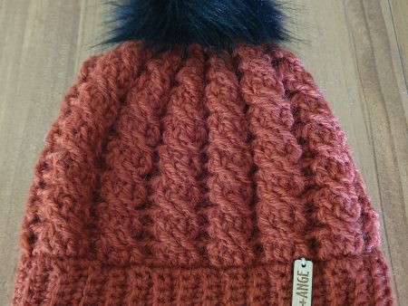 Beanie - Rust Wool Cable - Adult size Sale