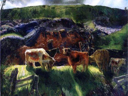 Cattle and Pig Pen by George Wesley Bellows - Hand-Painted Oil Painting on Canvas Fashion