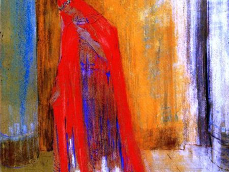 Woman in Red by Odilon Redon - Hand-Painted Oil Painting on Canvas Supply