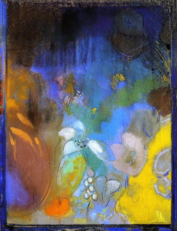 Woman in Profile with Flowers by Odilon Redon - Hand-Painted Oil Painting on Canvas Supply