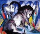 Two Horses by Franz Marc - Hand-Painted Oil Painting on Canvas Fashion