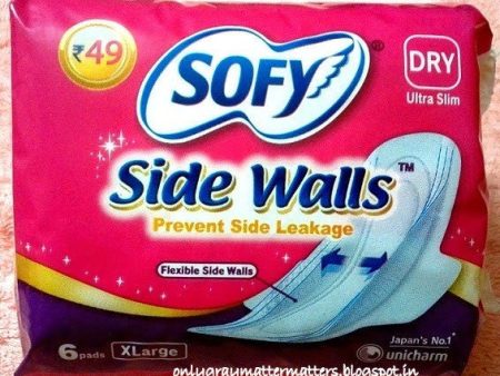 Sofy Sanitary Pads - Side Walls (Prevent Side Leakage - XL Pads), 8 nos Pouch For Cheap