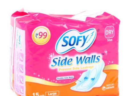 Sofy Sanitary Pads - Side Walls Large (Dry), 15 nos Poly Pack Online now