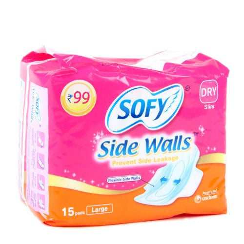 Sofy Sanitary Pads - Side Walls Large (Dry), 15 nos Poly Pack Online now