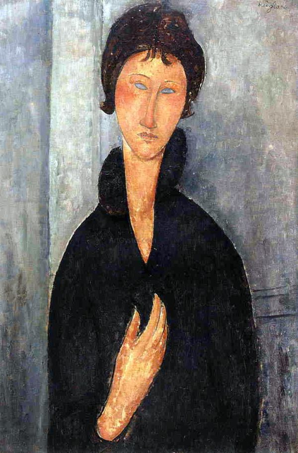 Woman with Blue Eyes by Amedeo Modigliani - Hand-Painted Oil Painting on Canvas Supply