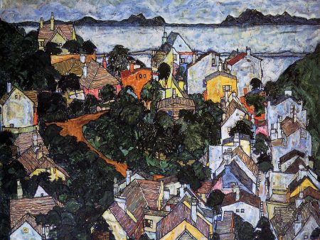 Summer Landscape, Krumau by Egon Schiele - Hand-Painted Oil Painting on Canvas Online Sale