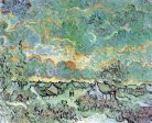 Cottages and Cypresses: Reminiscence of the North by Vincent Van Gogh - Hand-Painted Oil Painting on Canvas Fashion