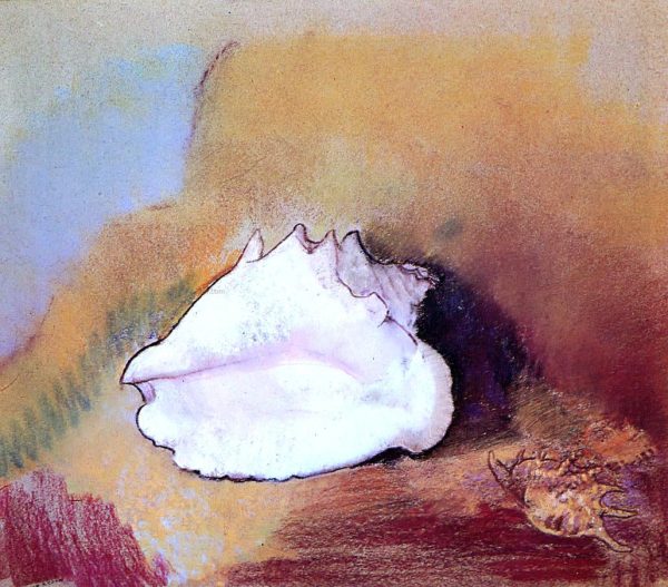 The Seashell by Odilon Redon - Hand-Painted Oil Painting on Canvas Online now