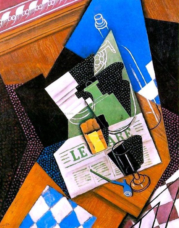 Waterbottle, Fruitdish by Juan Gris - Hand-Painted Oil Painting on Canvas Sale