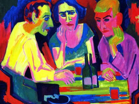 Three Figures at the Table by Hermann Scherer - Hand-Painted Oil Painting on Canvas Online