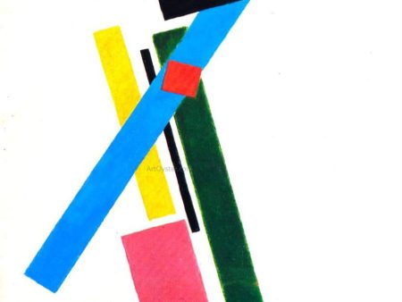 Suprematistic Construction by Kazimir Malevich - Hand-Painted Oil Painting on Canvas For Discount